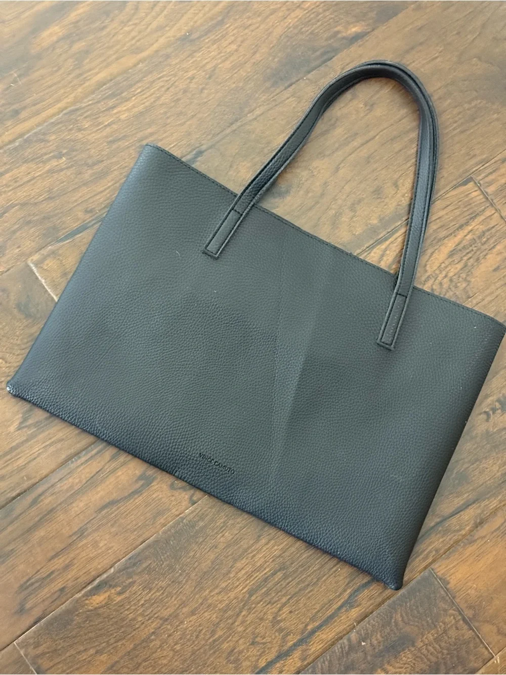 Vince Camuto Vegan Pebbled Leather Laptop Tote/ Bag Purse Black Gray 12'x17